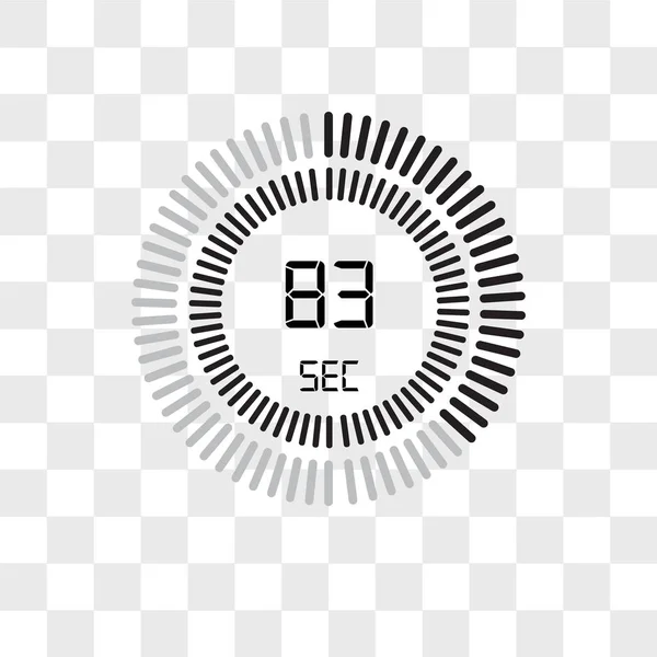 De 83 seconden vector pictogram geïsoleerd op transparante achtergrond, T — Stockvector