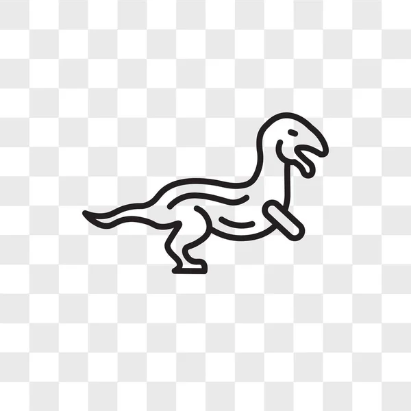 Icono de vector de dinosaurio aislado sobre fondo transparente, Dinosau — Vector de stock