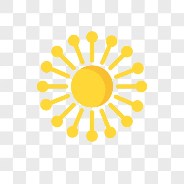 Zon vector pictogram geïsoleerd op transparante achtergrond, zon logo des — Stockvector