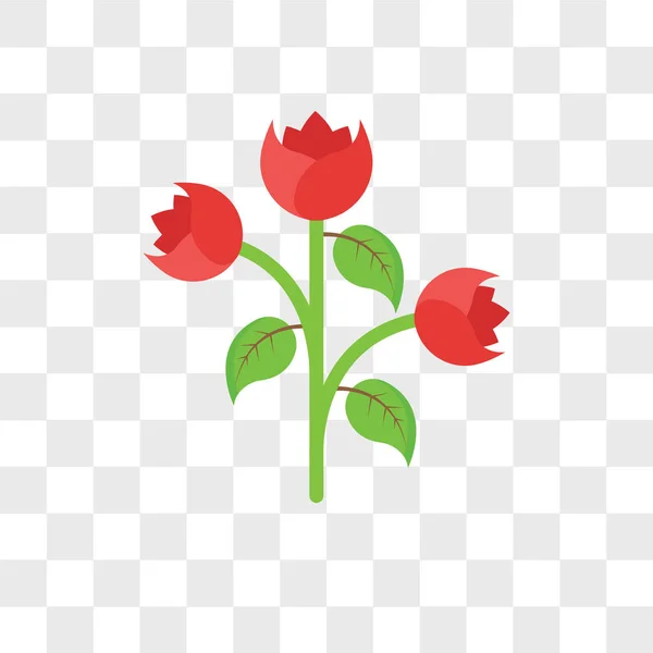 Flowers vector icon isolated on transparent background, Flowers — Stock Vector