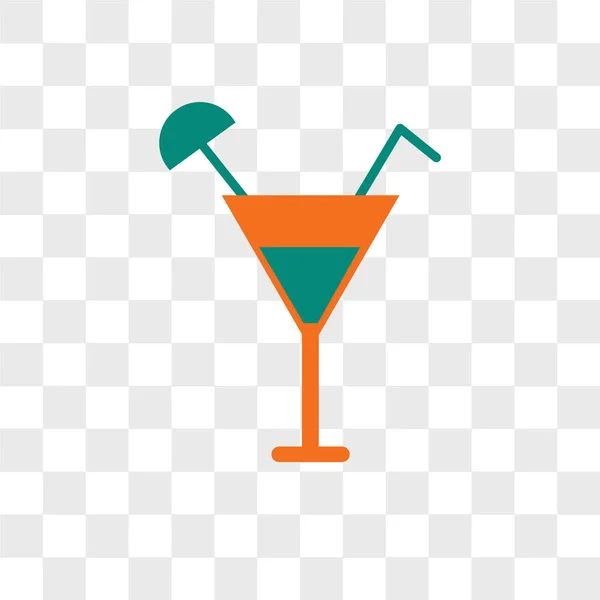 Cocktail vector icon isolated on transparent background, Cocktai — Stock Vector