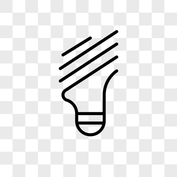 Light bulb vector icon isolated on transparent background, Light — Stock Vector