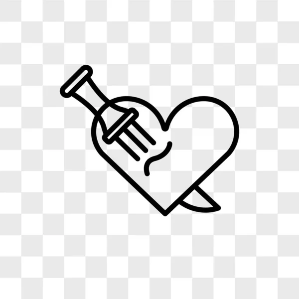 Icono del vector del corazón aislado sobre fondo transparente, diseño del logotipo del corazón — Archivo Imágenes Vectoriales