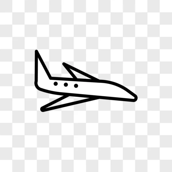 Samolot wektor ikona na białym tle na przezroczystym tle, Airplan — Wektor stockowy