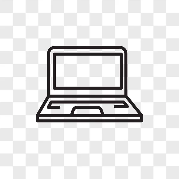 Laptop vector icon elszigetelt átlátszó háttér, Laptop lo — Stock Vector