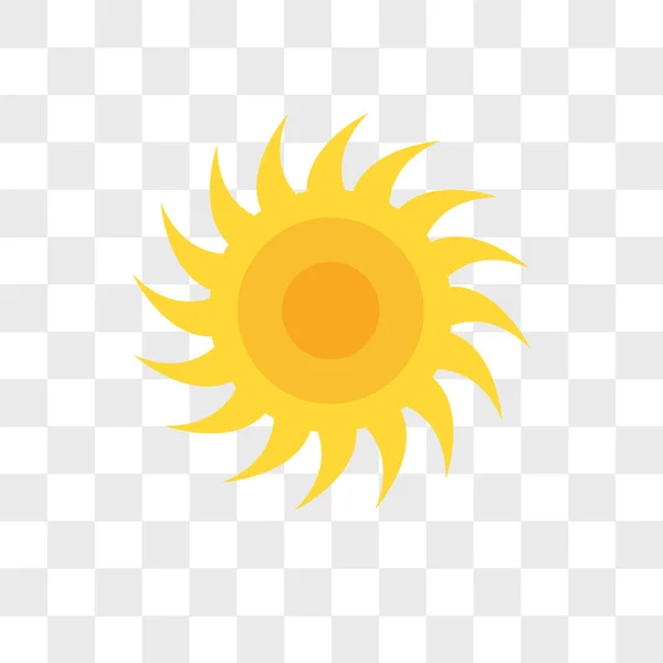 Zon vector pictogram geïsoleerd op transparante achtergrond, zon logo des — Stockvector