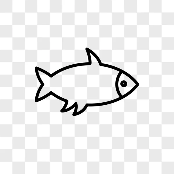 Fish vector icon isolated on transparent background, Fish logo design — Stock Vector