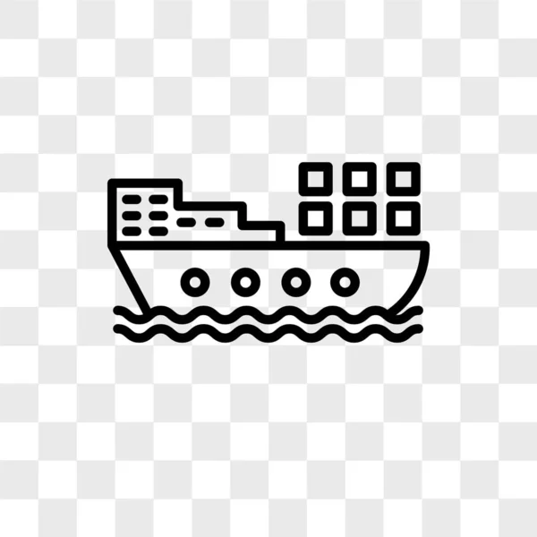 Barge vector icon isolated on transparent background, barge logo — Stock Vector