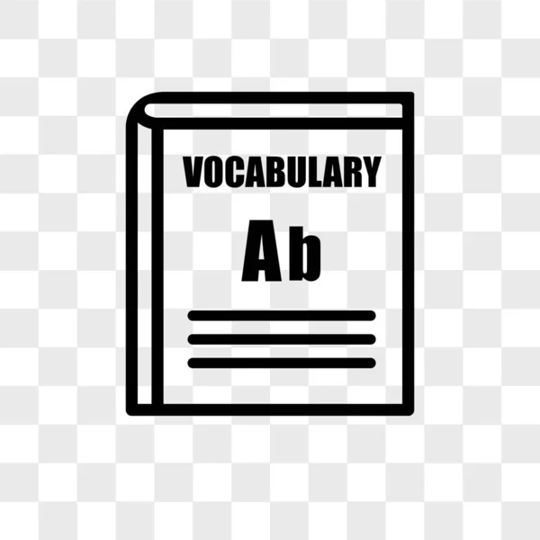 Icona vettoriale del vocabolario isolata su sfondo trasparente, vocabolario — Vettoriale Stock