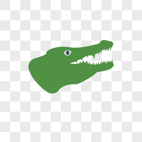 Crocodile vector icon isolated on transparent background, Crocod — Stock Vector