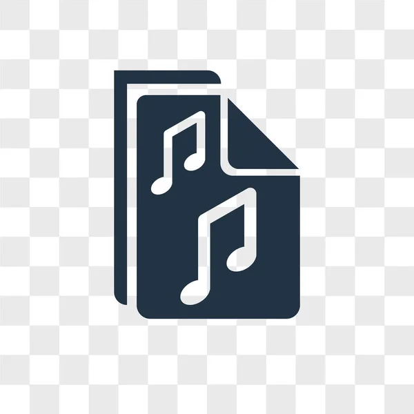 Archivo de música icono vectorial aislado sobre fondo transparente, Diseño del logotipo del archivo de música — Vector de stock