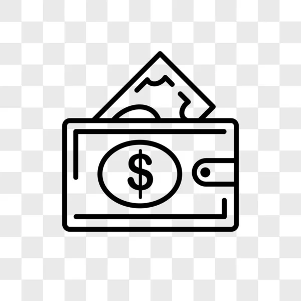 Bolsa de dinero icono de vector aislado sobre fondo transparente, Dinero — Archivo Imágenes Vectoriales