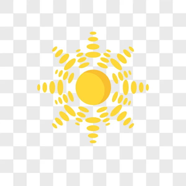 Sun vector icon isolated on transparent background, sun logo des — Stock Vector