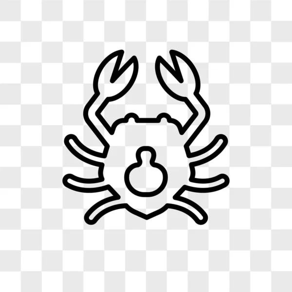 Krab vector pictogram geïsoleerd op transparante achtergrond, krab logo ontwerp — Stockvector