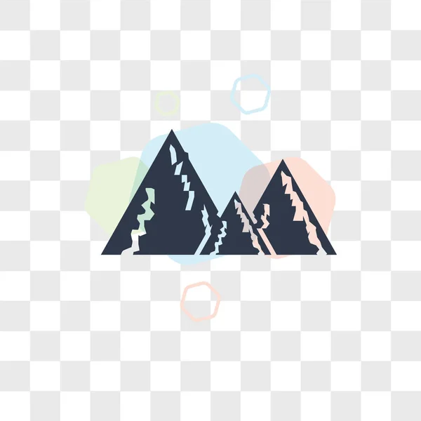 Montañas nevadas icono vectorial aislado sobre fondo transparente , — Archivo Imágenes Vectoriales