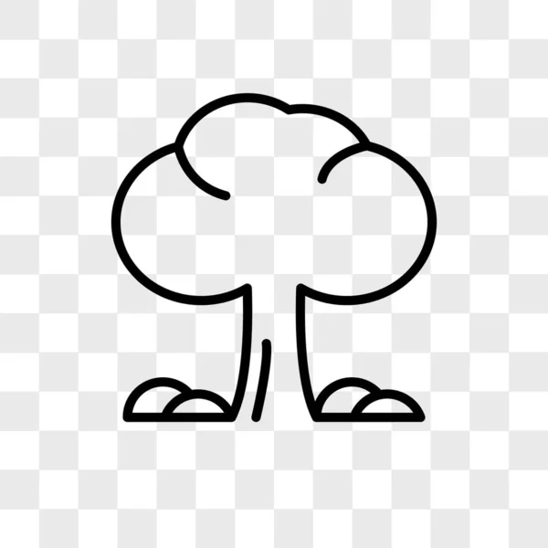 Ícone de vetor de árvore isolado em fundo transparente, design de logotipo de árvore — Vetor de Stock