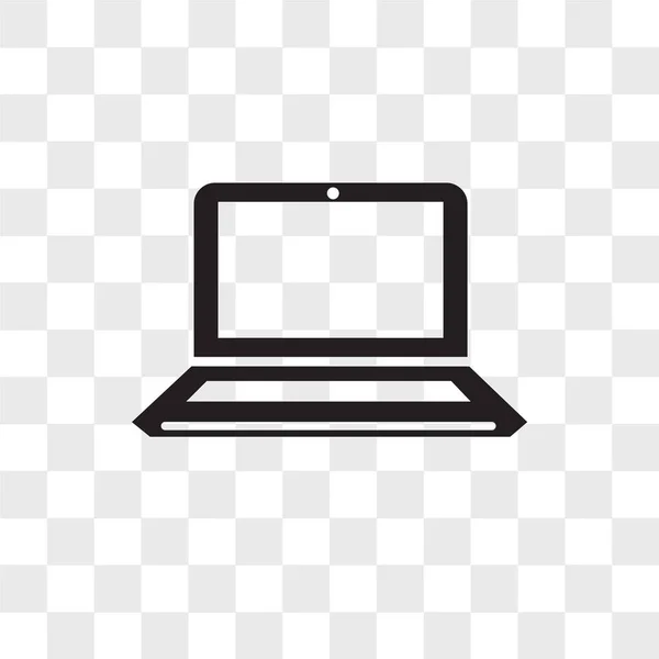Computadora portátil icono vectorial aislado sobre fondo transparente , — Vector de stock