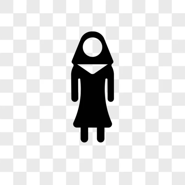 透明な背景、尼ロゴ des に分離された修道女ベクトル アイコン — ストックベクタ