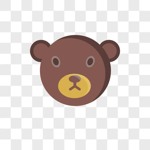 Bear vector icon isolated on transparent background, Bear logo d — Stock Vector