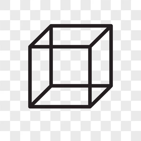 Ícone de vetor cubo isolado em fundo transparente, logotipo do cubo d —  Vetores de Stock