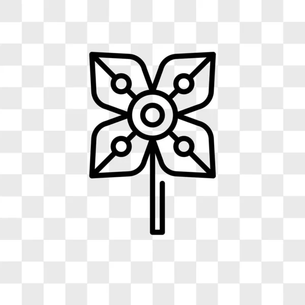 Icono de vector de flor aislado sobre fondo transparente, diseño del logotipo de la flor — Vector de stock