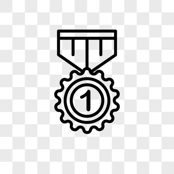 Icono de vector de medalla aislado sobre fondo transparente, logotipo de la medalla — Vector de stock