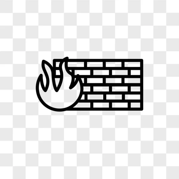 Icono de vector de firewall aislado sobre fondo transparente, diseño de logotipo de firewall — Vector de stock