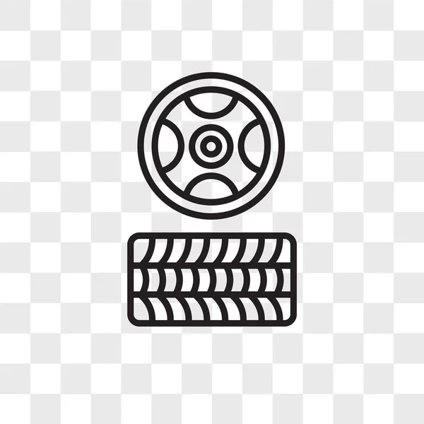 Icono de vector de neumáticos aislado sobre fondo transparente, logotipo de neumático d — Vector de stock