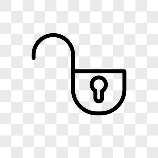 Vector hangslotsymbool geïsoleerd op transparante achtergrond, lock logo d — Stockvector