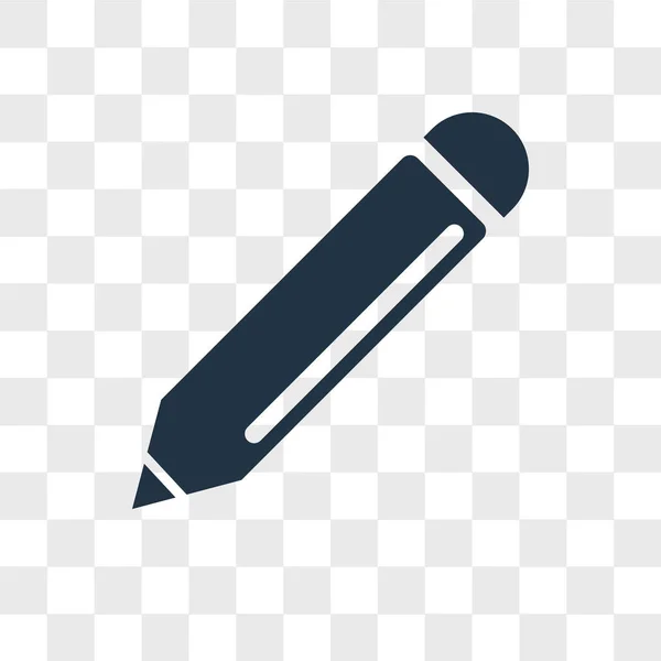 Icono de vector de lápiz aislado sobre fondo transparente, diseño del logotipo del lápiz — Vector de stock
