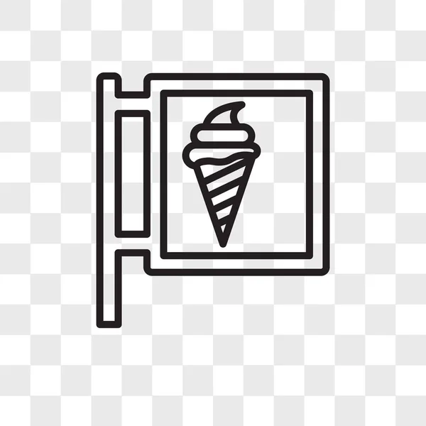 Иконка вектора мороженого изолирована на прозрачном фоне, лед кр. — стоковый вектор