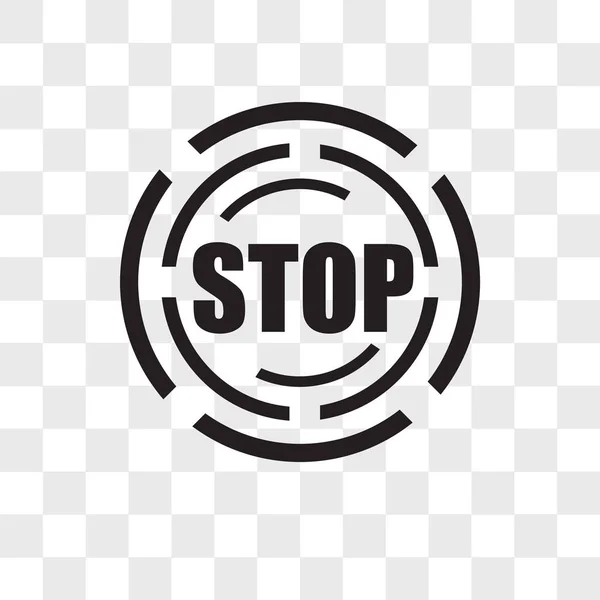 Stoppen met vector pictogram geïsoleerd op transparante achtergrond, Stop logo d — Stockvector