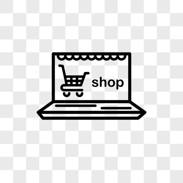 Online-Shop-Vektorsymbol isoliert auf transparentem Hintergrund, Onli — Stockvektor