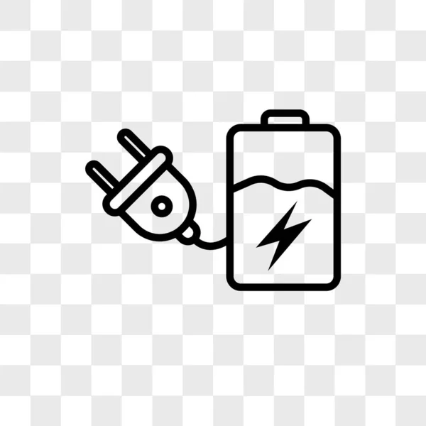 Battery vector icon isolated on transparent background, Battery — Stock Vector