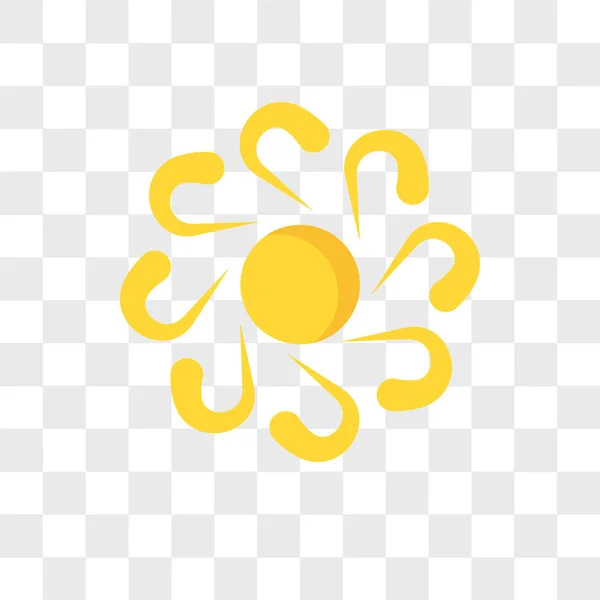 Icono del vector solar aislado sobre fondo transparente, Sun logo des — Vector de stock