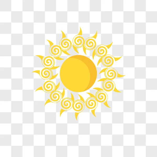 Ícone do vetor solar isolado no fundo transparente, logotipo do sol des —  Vetores de Stock