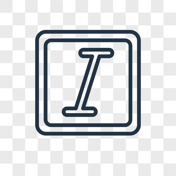 Italic vector icon isolated on transparent background, Italic logo design — Stock Vector