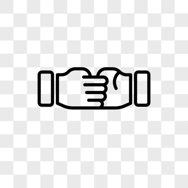 Icona vettoriale stretta di mano isolata su sfondo trasparente, mano — Vettoriale Stock
