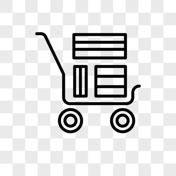 Cart with Boxes vector icon isolated on transparent background, — Stock Vector