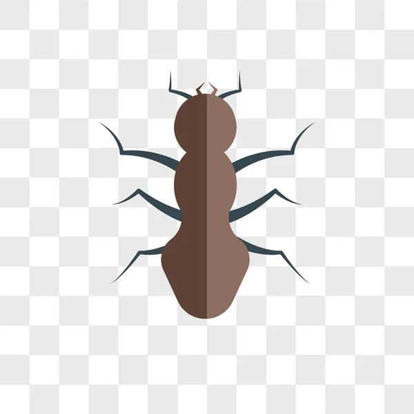 Ant vector icon isolated on transparent background, Ant logo des — Stock Vector
