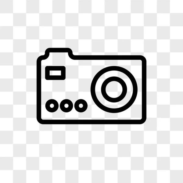 Photo camera vector icon isolated on transparent background, Pho — Stock Vector