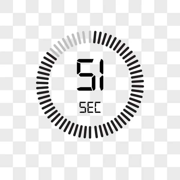 L'icône vectorielle de 51 secondes isolée sur fond transparent, T — Image vectorielle