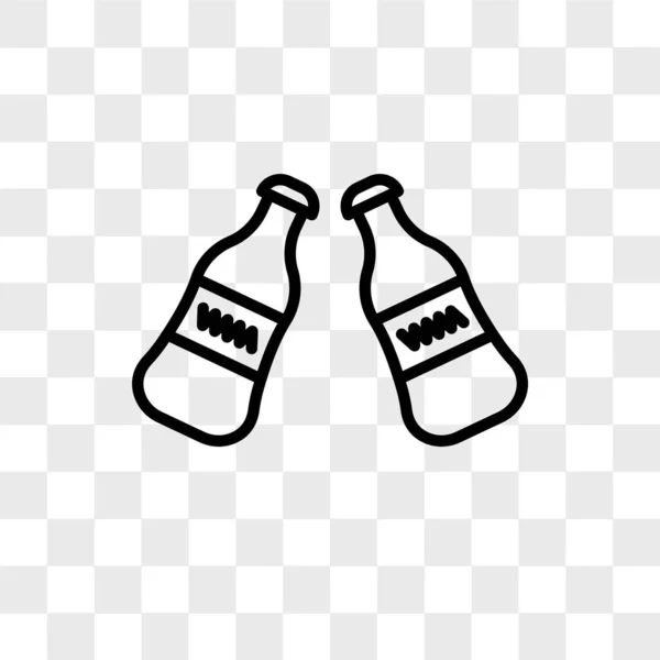 Coke bottle vector icon isolated on transparent background, coke — Stock Vector