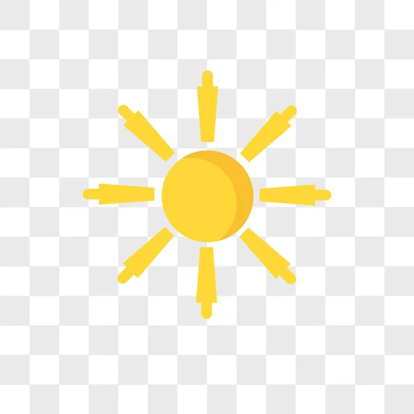 Sun vector icon isolated on transparent background, sun logo des — Stock Vector