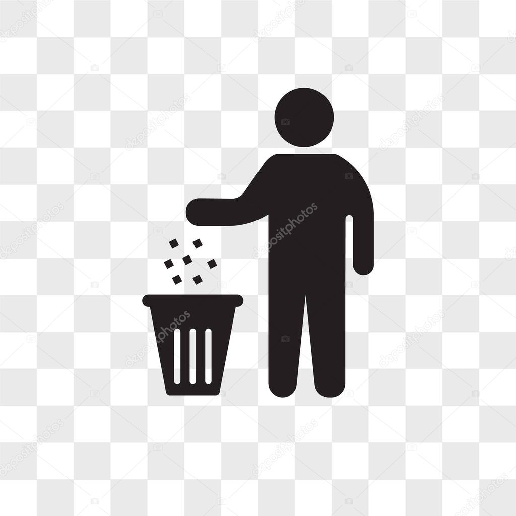 Person recycling vector icon isolated on transparent background,