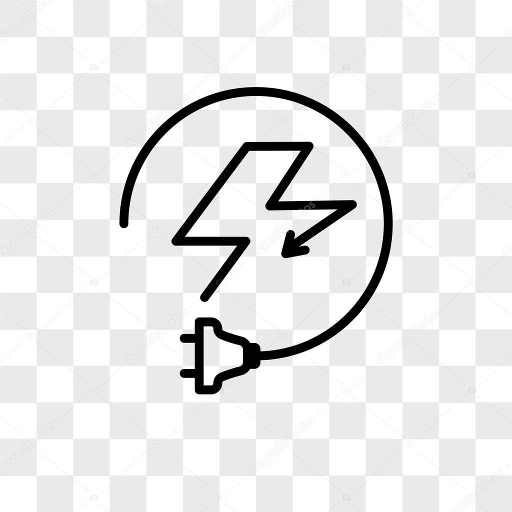 Electricity vector icon isolated on transparent background, Electricity logo concept