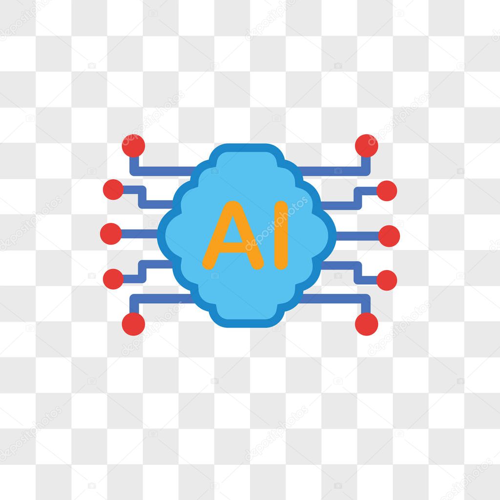 AI vector icon isolated on transparent background, AI logo concept