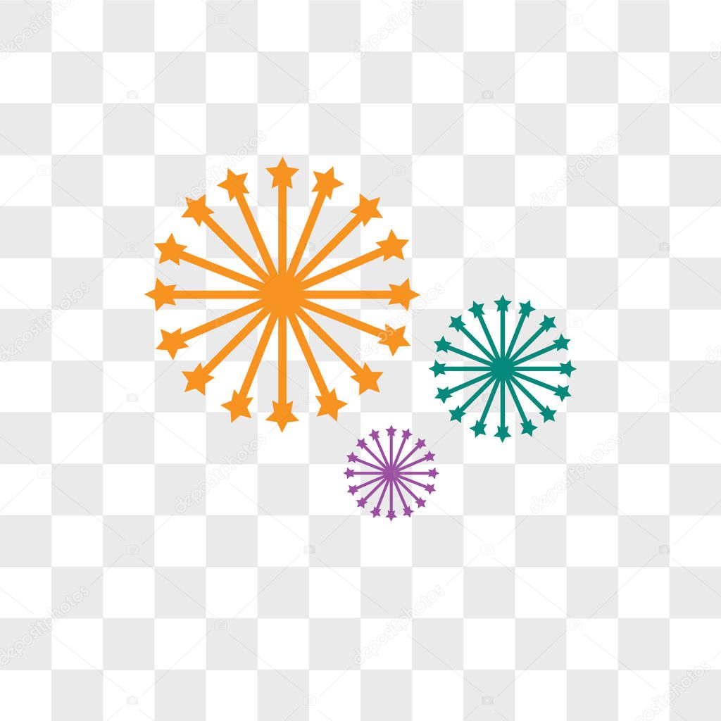 Fireworks vector icon isolated on transparent background, Firewo
