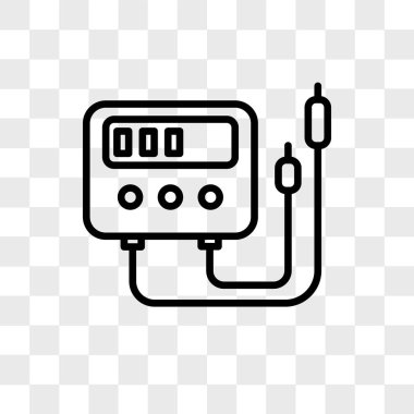 Saydam arka plan üzerinde Voltme izole voltmetre vektör simgesi