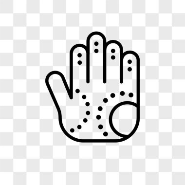 Kına boyalı el vektör simgesi üzerinde şeffaf adam izole